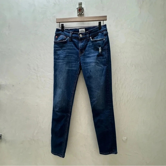 Hudson || Natalie Mid Rise Crop Super Skinny Jeans Size 26 Medium Wash - Picture 4 of 14